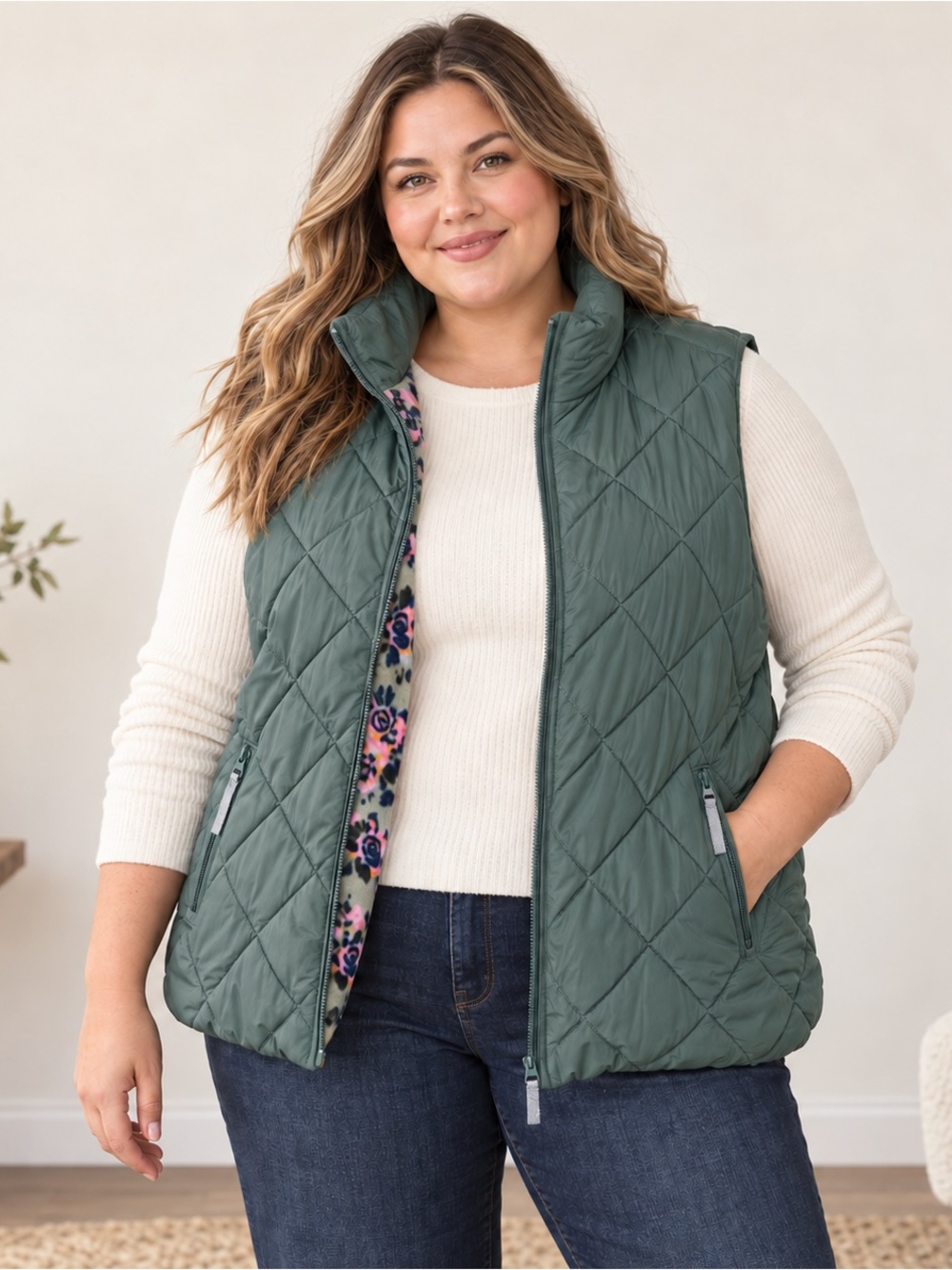 Vera Bradley Quilted Puffer Vest - EUC